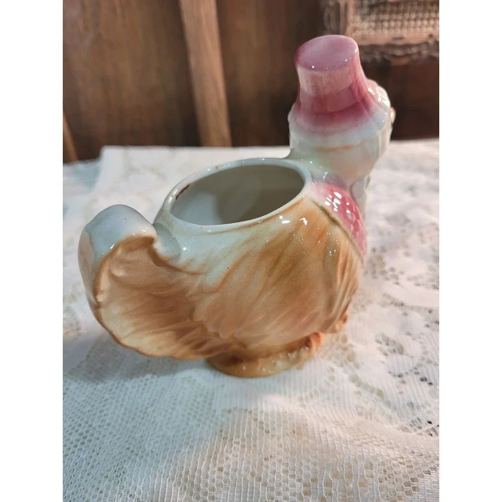 Vintage '50's Royal Copley, Spaulding Chicken Creamers. Pink Bonnet